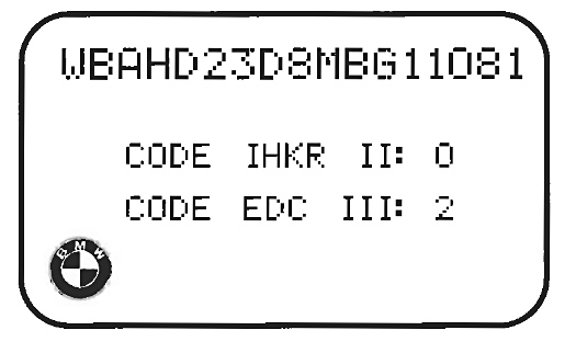 Этикетка с кодирующим кодом - наклейка на крышке блока предохранителей